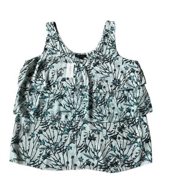 ***FINAL PRICE*** BANANA REPUBLIC Tiered Sleeveless Top Aqua XL - Picture 2 of 9